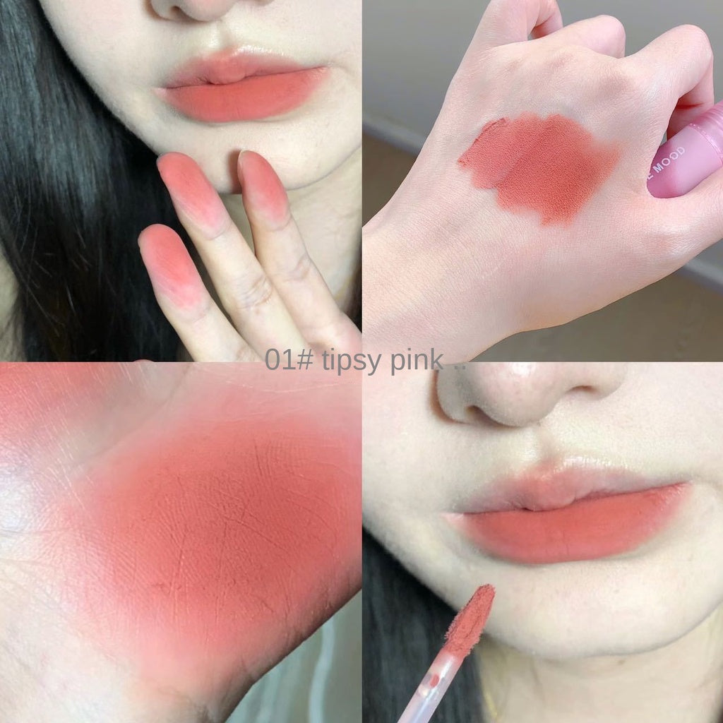 Kekemood Lip Gloss Velvet Lip Glaze Matte Gray Pink Nature Water Proof Lasting Lipstick