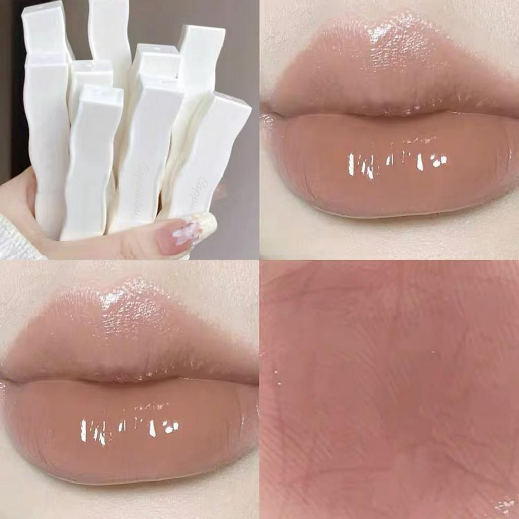 CAPPUVINI White Feather Lip Gloss Nude Color Moisturize Moisturizing Water Proof Non Stick Lipstick