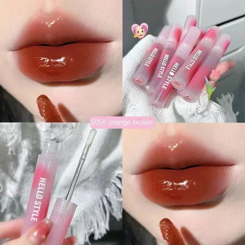 Hello Style Pink Lip Gloss Mirror Surface Lasting Moisturize Moisturizing Water Proof Lipstick