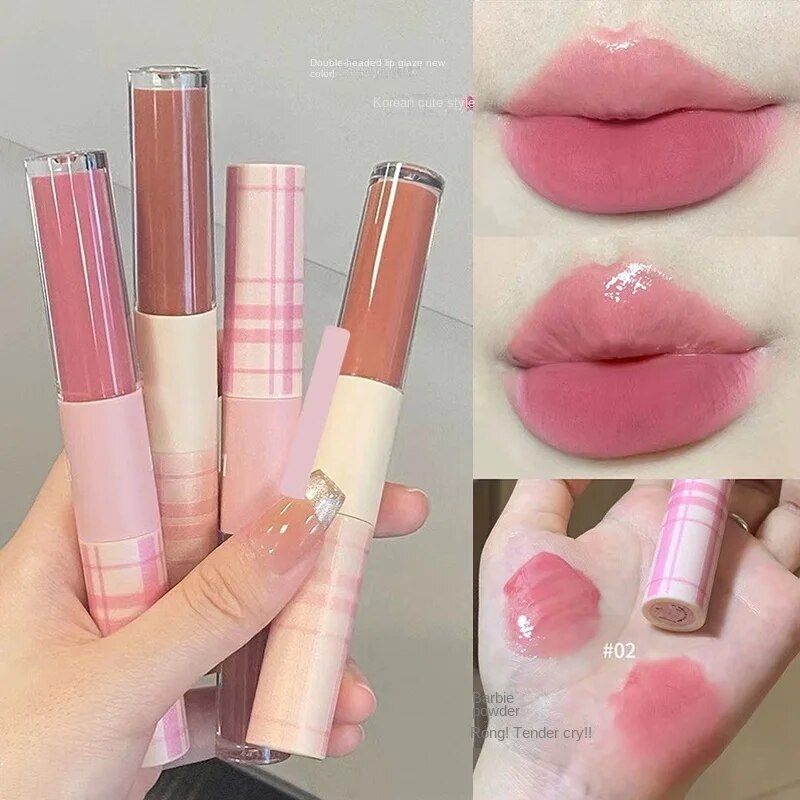 Cappvini Romantic Double Head Lip Gloss Matte Moisturize Water Proof Lasting Lipstick