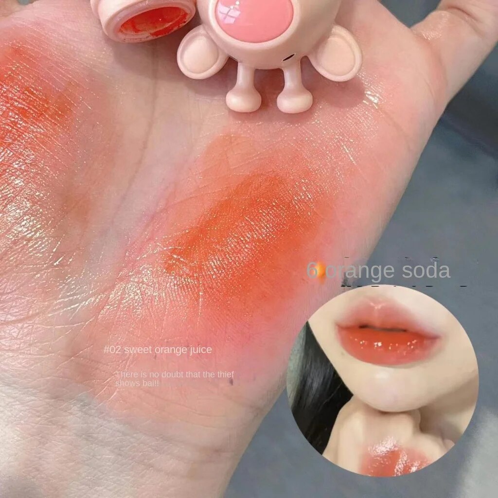 Gege Bear Cute Little Monster Lip Gloss Mirror Surface Moisturize Moisturizing Water Proof Not Easy To Fade Lasting Nature Lipstick