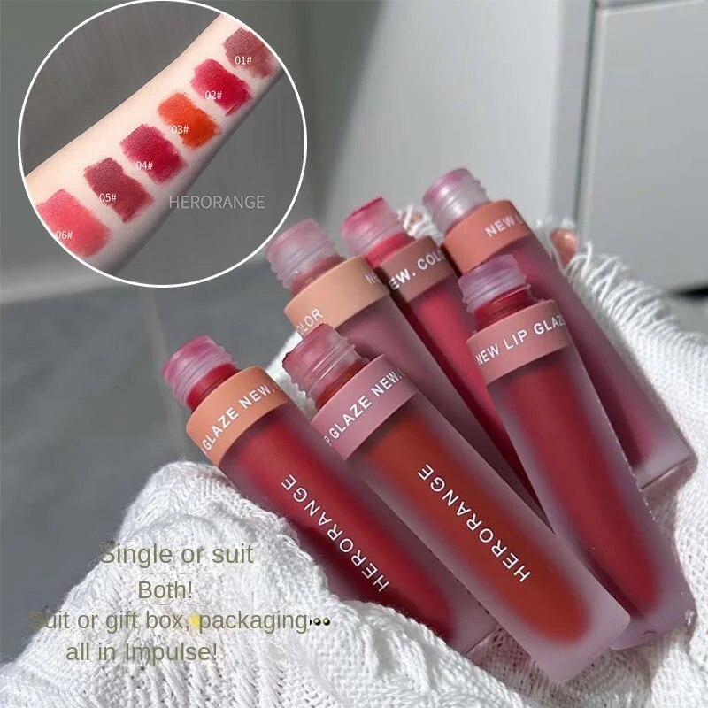 HERORANGE Velvet Lip Glaze Matte Lipstick Water Proof Lasting Not Easy To Fade Lip Gloss