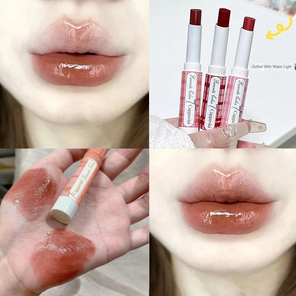 Cappuvini Lipstick Mirror Surface Moisturize Moisturizing Lasting Nature Lip Gloss