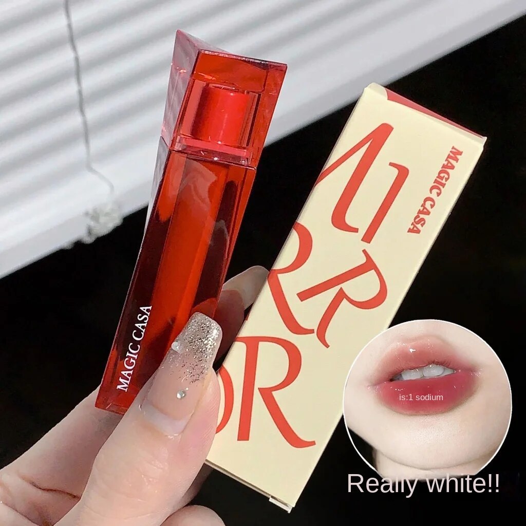 MAGIC CASA Ruby Lip Gloss Mirror Surface Moisturize Moisturizing Lasting Not Easy To Fade Lipstick