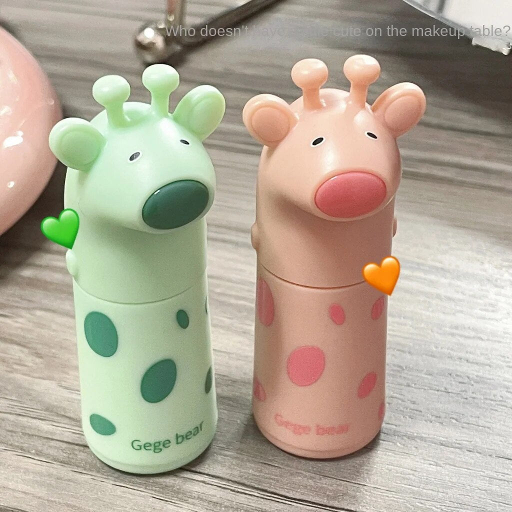 Gege Bear Cute Little Monster Lip Gloss Mirror Surface Moisturize Moisturizing Water Proof Not Easy To Fade Lasting Nature Lipstick