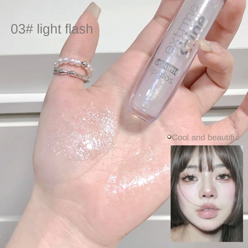 MAGIC CASA Lip Gloss Transparent Mirror Surface Pearlescent Flash Moisturize Moisturizing Water Proof Lasting Lipstick