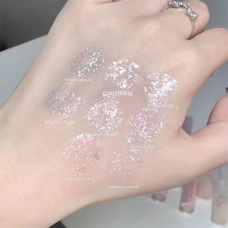 Gege Bear Gem Liquid Eye Shadow Sparkling Brighten Pearl Sequins Highlight Anti -sweat Water Proof