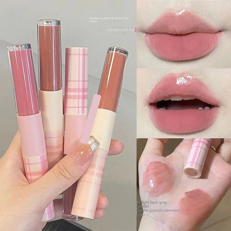 Cappvini Romantic Double Head Lip Gloss Matte Moisturize Water Proof Lasting Lipstick