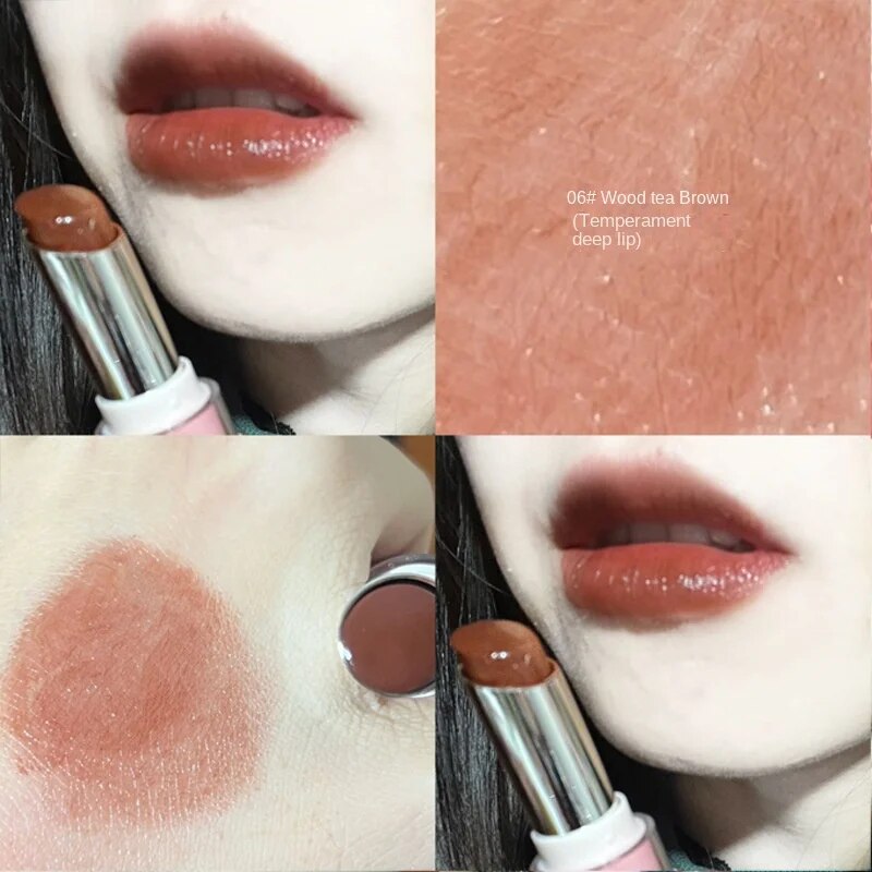 Lipstick Colored Round Tube Mirror Surface Moisturize Moisturizing Water Proof Lasting Nature Lip Gloss