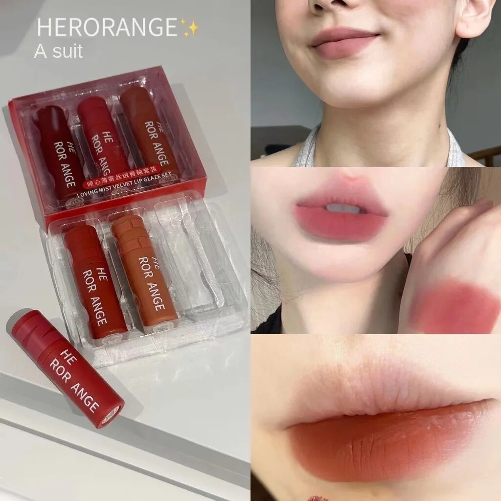 HERORANGE Lip Gloss Velvet Fog Surface Matte Lasting Nature Lipstick