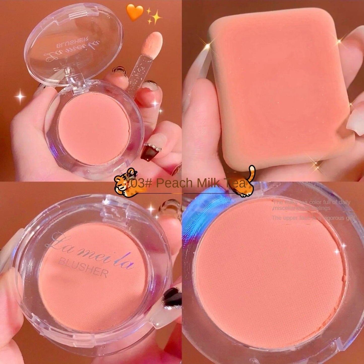 Small Square Box Blush Rose Color Transparent Shell Lasting Nature