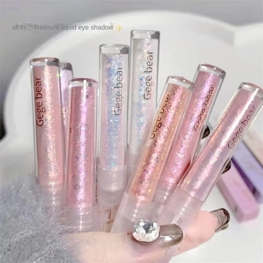 Gege Bear Gem Liquid Eye Shadow Sparkling Brighten Pearl Sequins Highlight Anti -sweat Water Proof