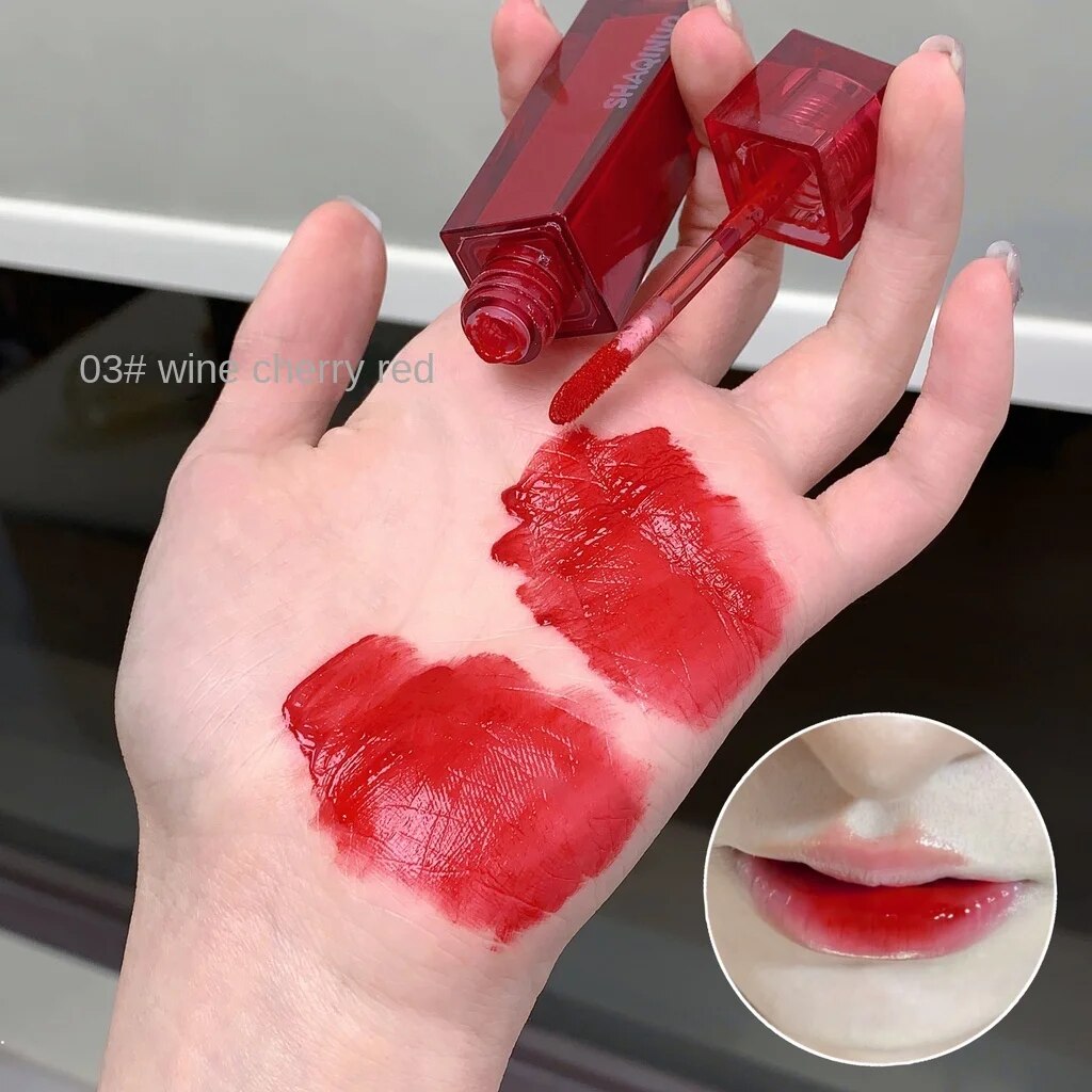 Lip Gloss Red Mirror Surface Lip Glaze Moisturize Moisturizing Lasting Lipstick