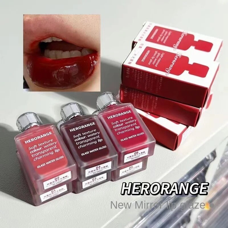 Herorange Lip Gloss Cute Juice Mirror Surface Moisturizing Moisturize Lasting Lipstick