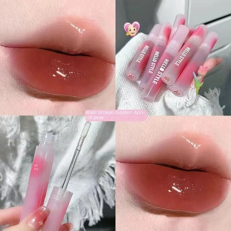 Hello Style Pink Lip Gloss Mirror Surface Lasting Moisturize Moisturizing Water Proof Lipstick