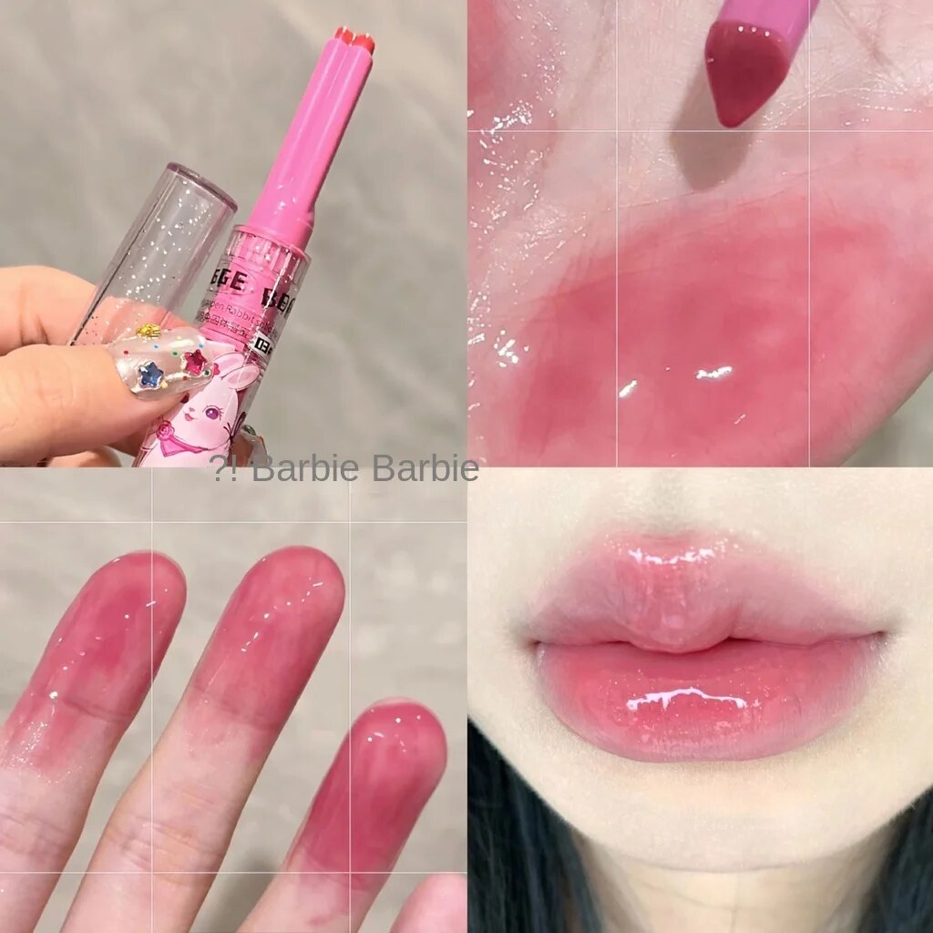 Gege Bear Love Lipstick Pink Rabbit Solid Sparkling Moisturizing Moisturize Lasting Lip Gloss