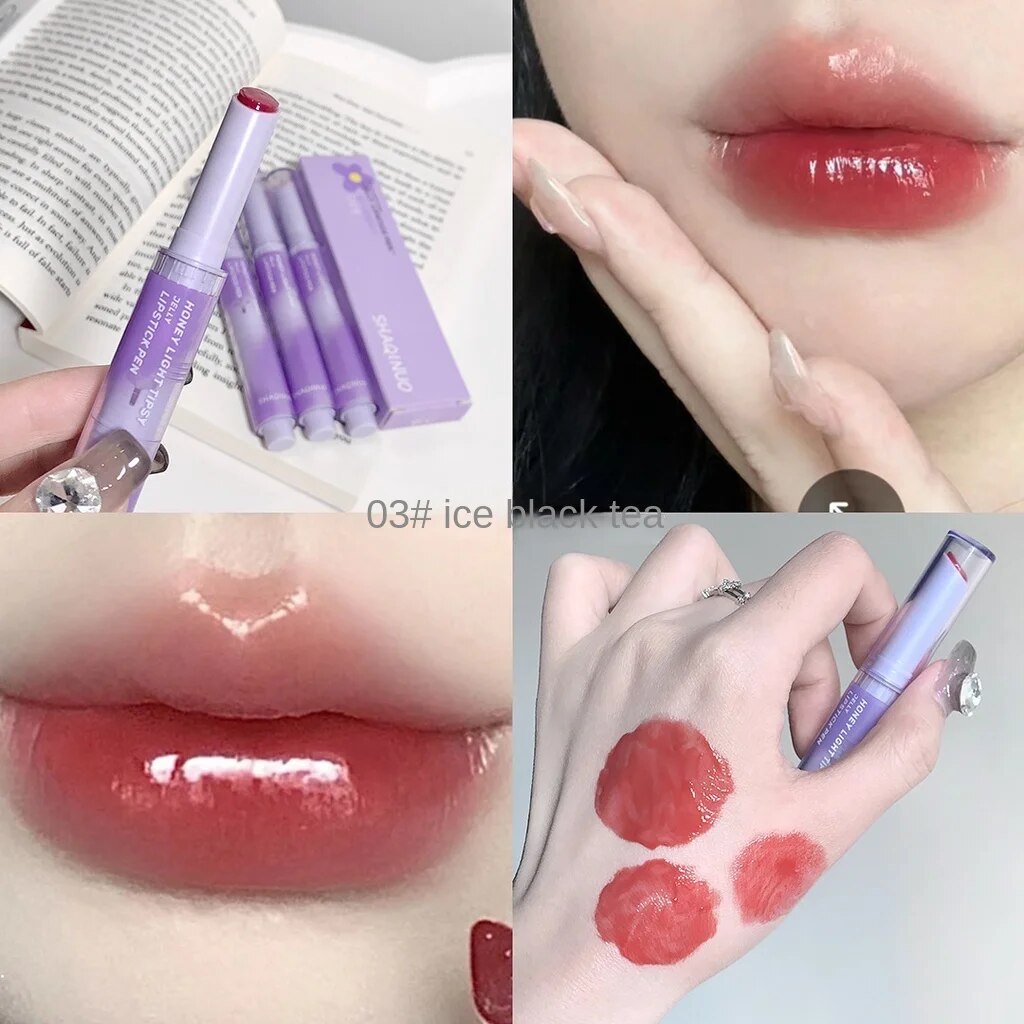 Shaqinuo Lip Gloss Moisturize Nourish Nature Mirror Not Easy To Fade Lipstick