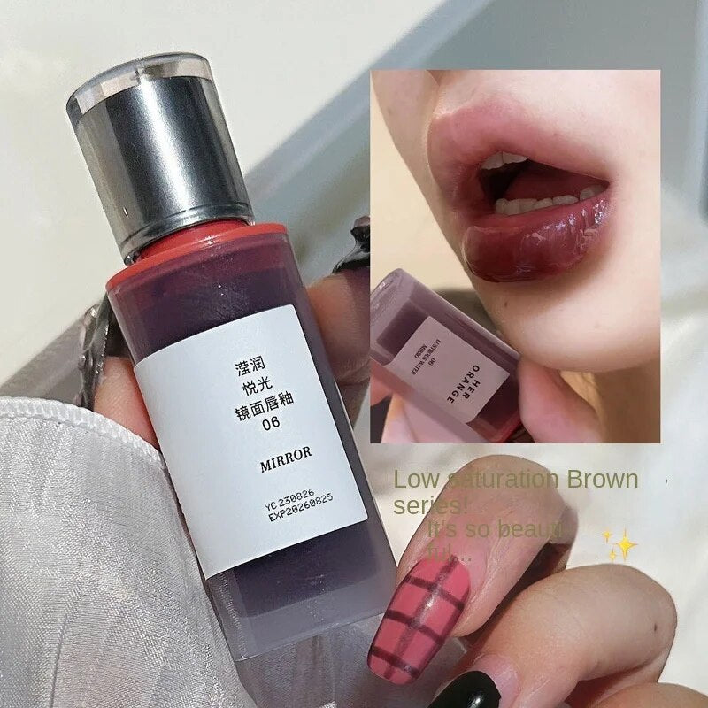 HERORANGE Lip Gloss Water Light Mirror Lip Glaze Lasting Moisturize Not Easy To Fade Nature Lipstick