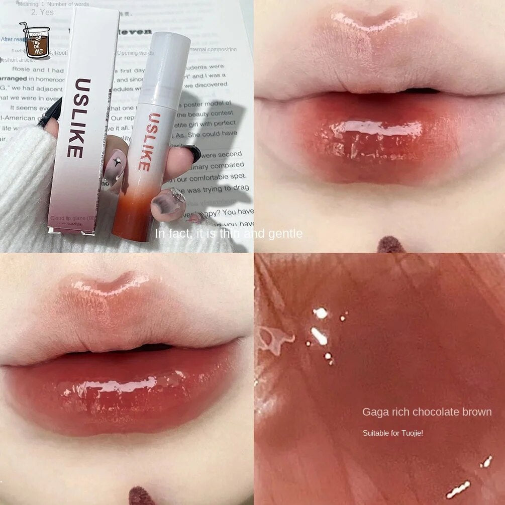 Uslike Lip Gloss Mirror Moisturize Moisturizing Lasting Not Easy To Fade Lipstick 6-colors