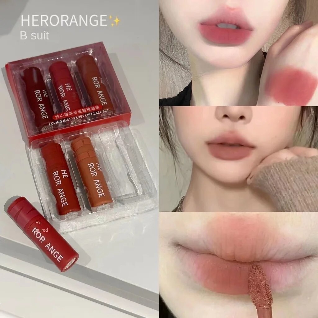 HERORANGE Lip Gloss Velvet Fog Surface Matte Lasting Nature Lipstick