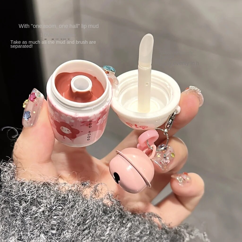 Lip Gloss Cute Key Buckle Milk Cup Matte Water Proof Lasting Nature Not Easy To Fade Lipstick