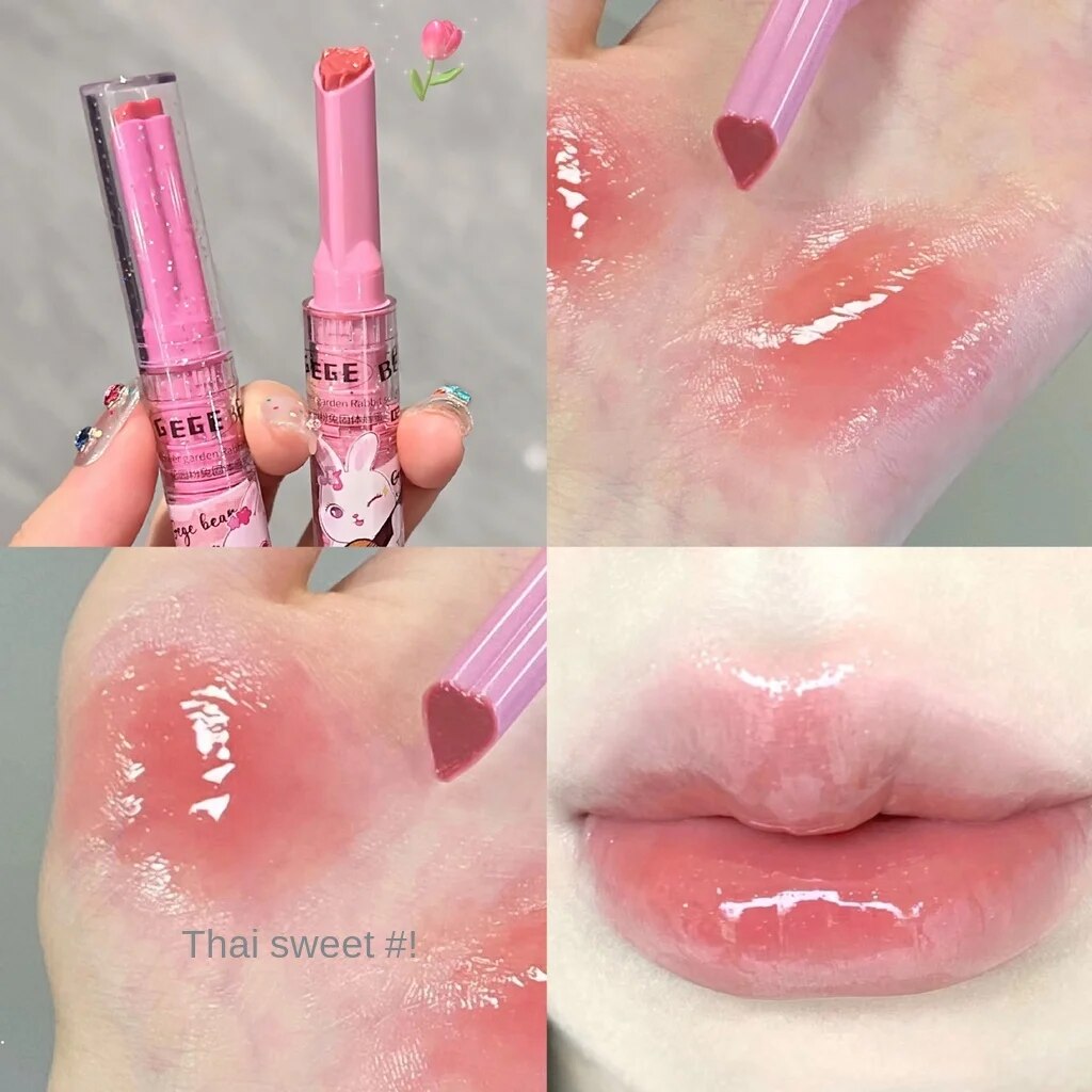 Gege Bear Love Lipstick Pink Rabbit Solid Sparkling Moisturizing Moisturize Lasting Lip Gloss