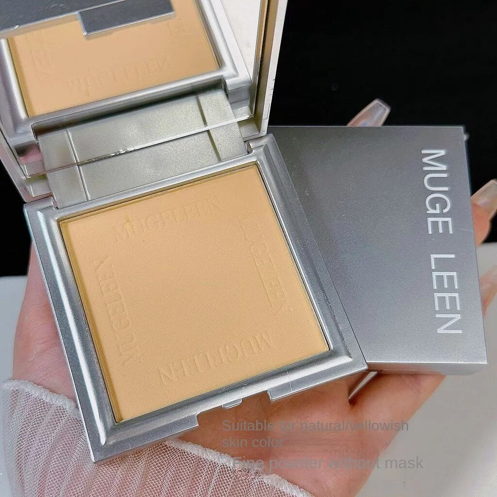 Little Silvery Oil Control Face Pressed Powder, Waterproof Long-lasting Finishing Powder, Matte Smooth Powder Makeup