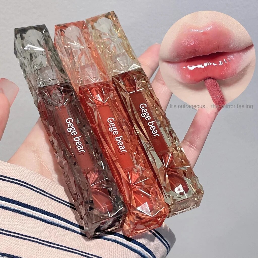 Gege Bear Mirror Surface Lip Gloss Moisturize Water Proof Not Easy To Fade Lasting Lipstick