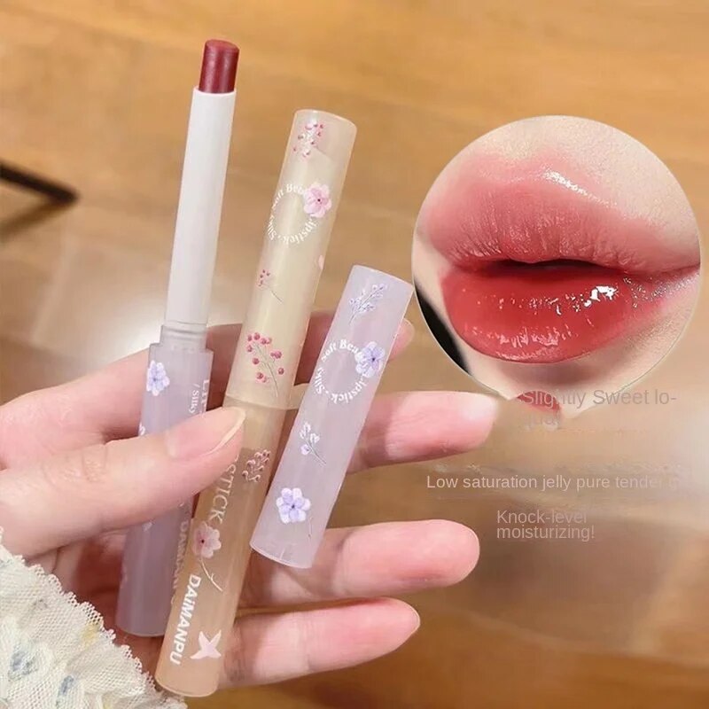 DAIMANPU Flowers Lipstick Moisturize Water Proof Lasting Lip Gloss Nature