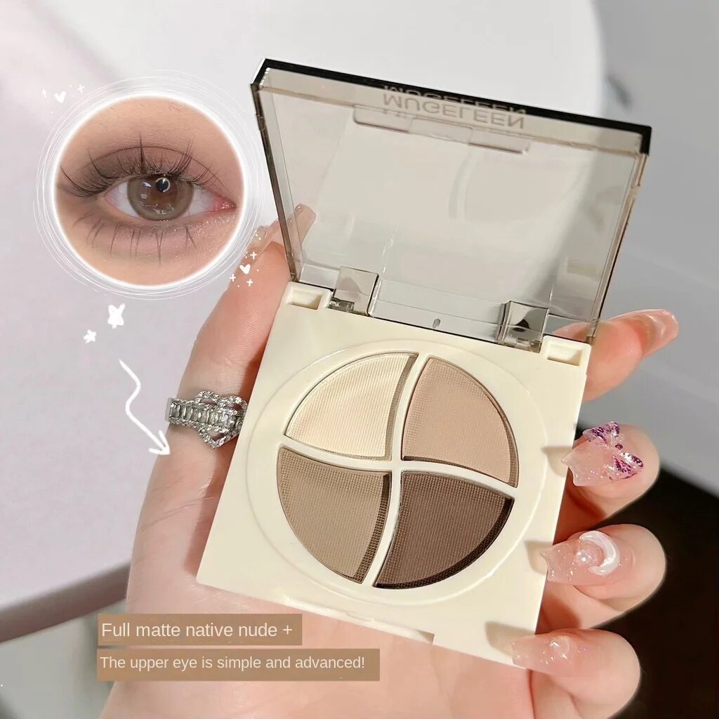 Eye Shadow Pearl Sparkling Matte Water Proof Lasting Nature Portable 4-colors