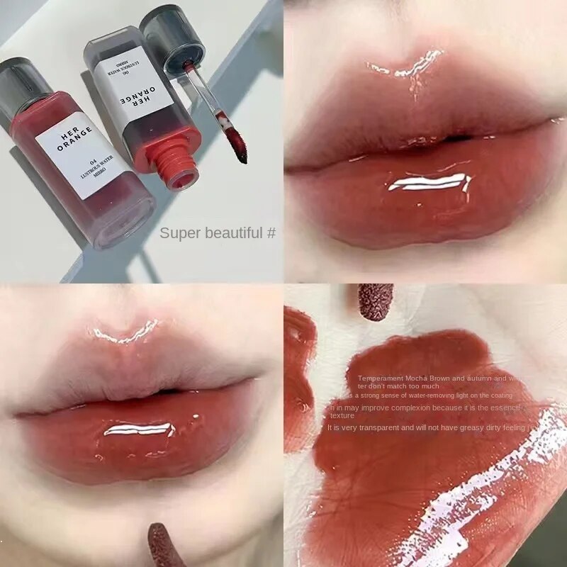 HERORANGE Lip Gloss Water Light Mirror Lip Glaze Lasting Moisturize Not Easy To Fade Nature Lipstick