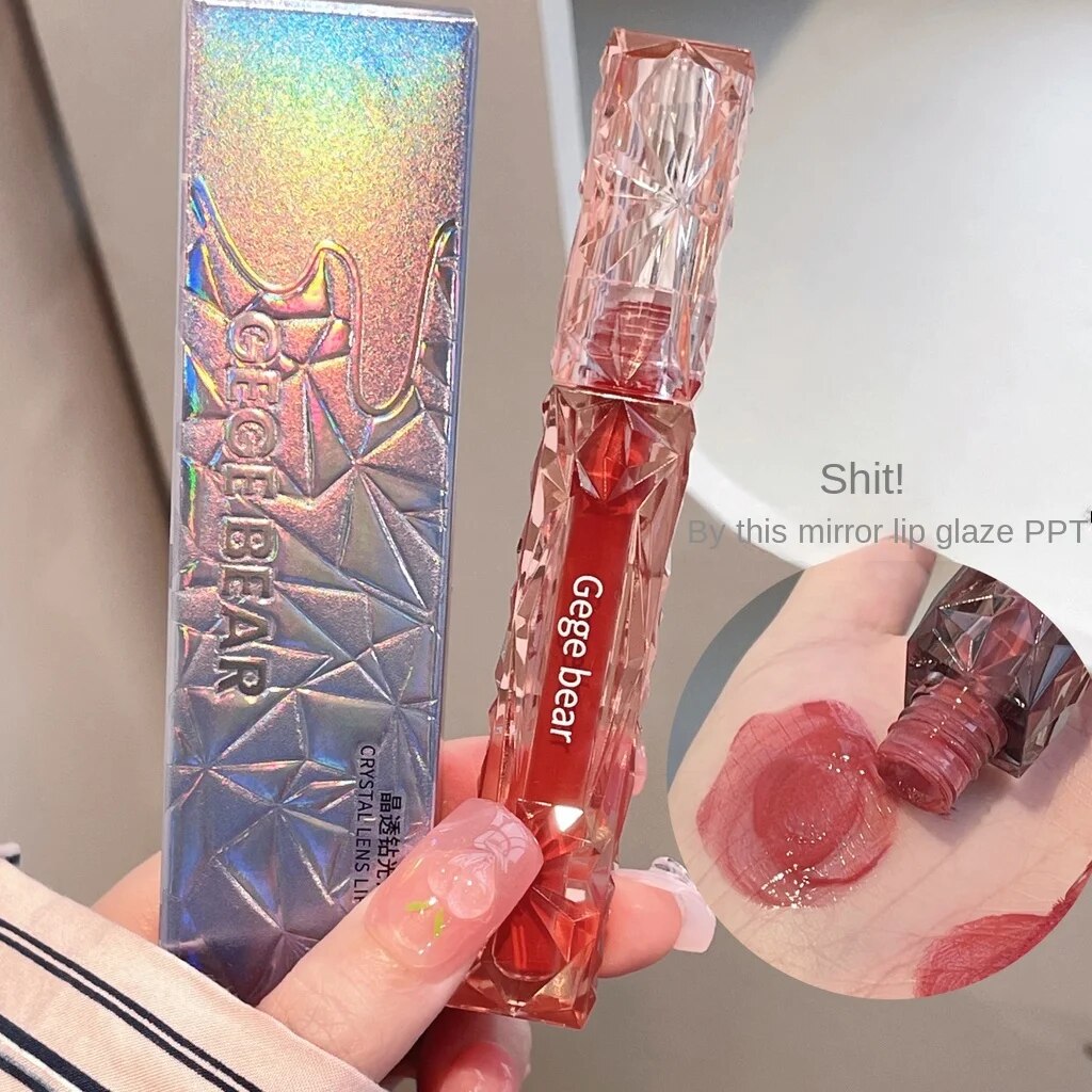 Gege Bear Mirror Surface Lip Gloss Moisturize Water Proof Not Easy To Fade Lasting Lipstick