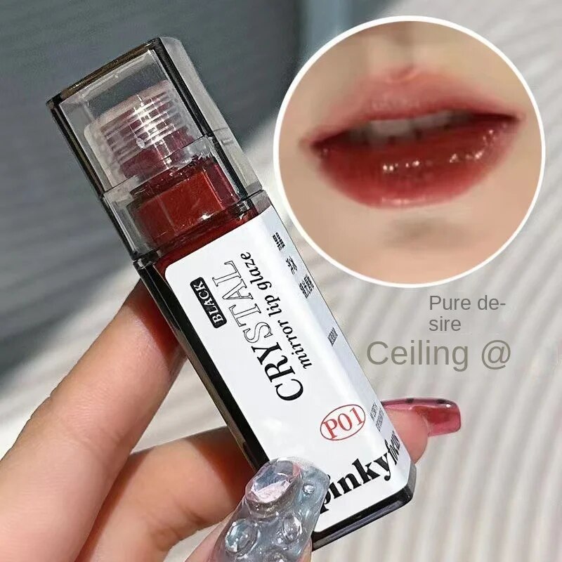 PinkyFocus Mirror Lip Gloss Lip Glaze Nude Nature Lasting Moisturize Not Easy To Fade Lipstick