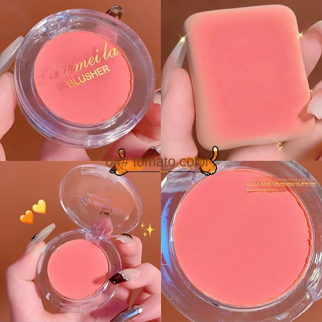 Small Square Box Blush Rose Color Transparent Shell Lasting Nature