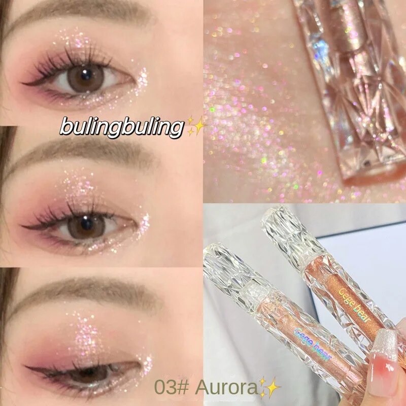 Gege Bear Liquid Eye Shadow Bears Sequins Glittering Lasting Water Proof Dazzling Eye Makeup Eye Shadow