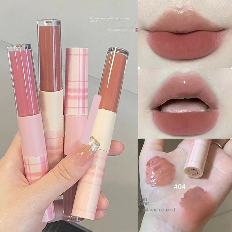 Cappvini Romantic Double Head Lip Gloss Matte Moisturize Water Proof Lasting Lipstick