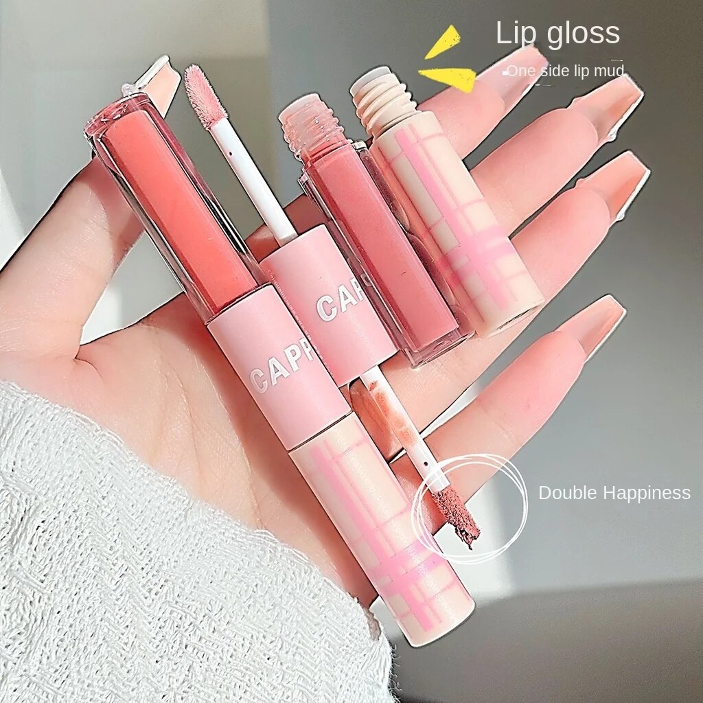 Cappvini Romantic Double Head Lip Gloss Matte Moisturize Water Proof Lasting Lipstick