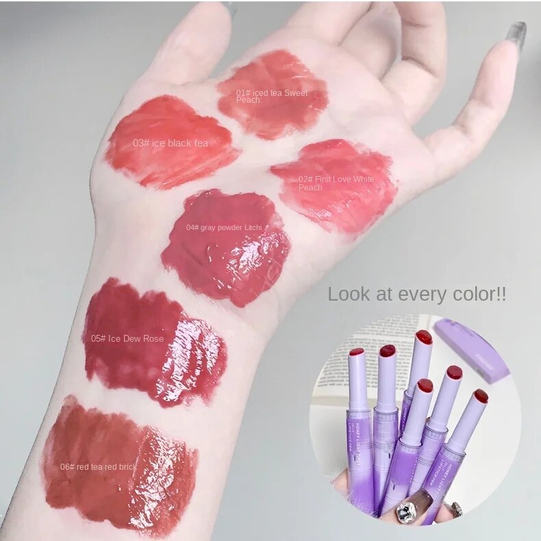 Shaqinuo Lip Gloss Moisturize Nourish Nature Mirror Not Easy To Fade Lipstick