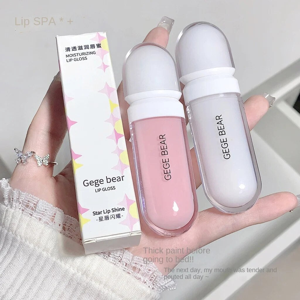 Gege Bear Lip Gloss Transparent Moisturize Moisturize Nourish Lip Balm Lip Oil