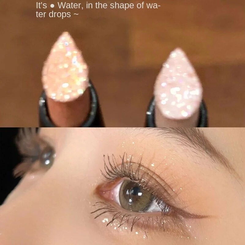 HERORANGE Sparkling Clear Broken Diamond Lying Silkworm Pen Eye Shadow Stick Pearlescent Eye Shadow Water Proof Lasting