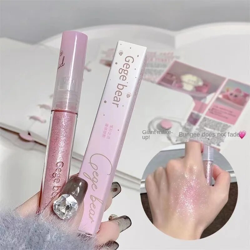 Gege Bear Gem Liquid Eye Shadow Sparkling Brighten Pearl Sequins Highlight Anti -sweat Water Proof