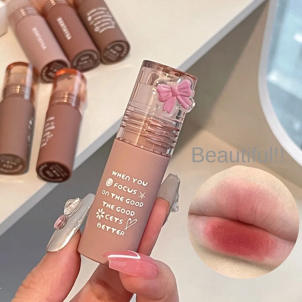 Bentayga Lip Gloss Brown Round Tube Matte Velvet Nourish Waterproof Lasting Lipstick