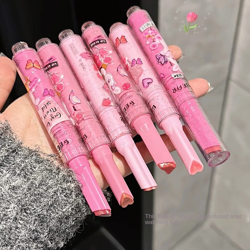 Gege Bear Love Lipstick Pink Rabbit Solid Sparkling Moisturizing Moisturize Lasting Lip Gloss