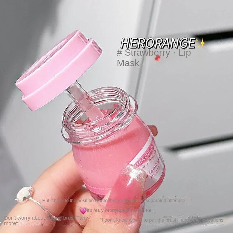 HERORANGE Lip Mask Coconut Strawberry Lip Jelly Moisturize Moisturizing Lighten Lip Lines Exfoliation Lip Care Lip Balm