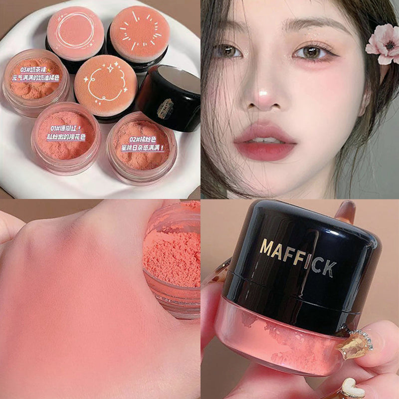 Maffick Vitality Blush Powder Matte Fine Powder Blush Uniform Skin Color Contain Mirror Box