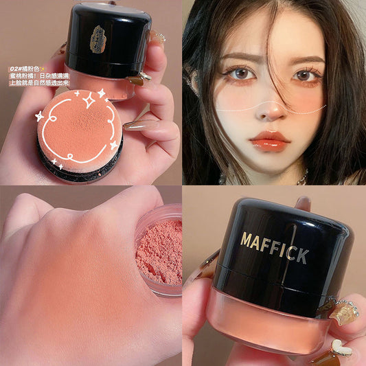 Maffick Vitality Blush Powder Matte Fine Powder Blush Uniform Skin Color Contain Mirror Box