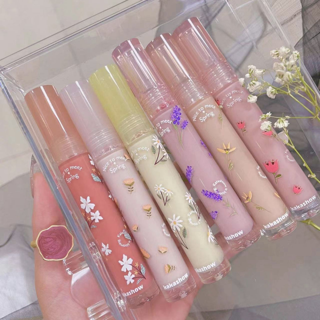 Kakashow Mirror Surface Lip Glaze Lip Gloss Moisturizing Moisturize Flower Lipstick