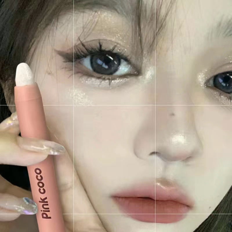 Pink Coco Eye Shadow Pearlescent Double Head High Gloss Lying Silkworm Pen Waterproof Lasting Brighten Eye Makeup Contouring Makeup Eye Shadow Stick