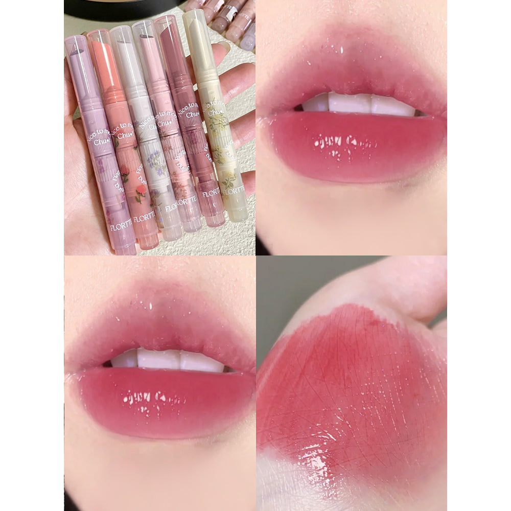 Flortte First Kiss Series Love Lipstick Pen Mirror Surface Lip Glaze Moisturize Moisturizing Lipstick