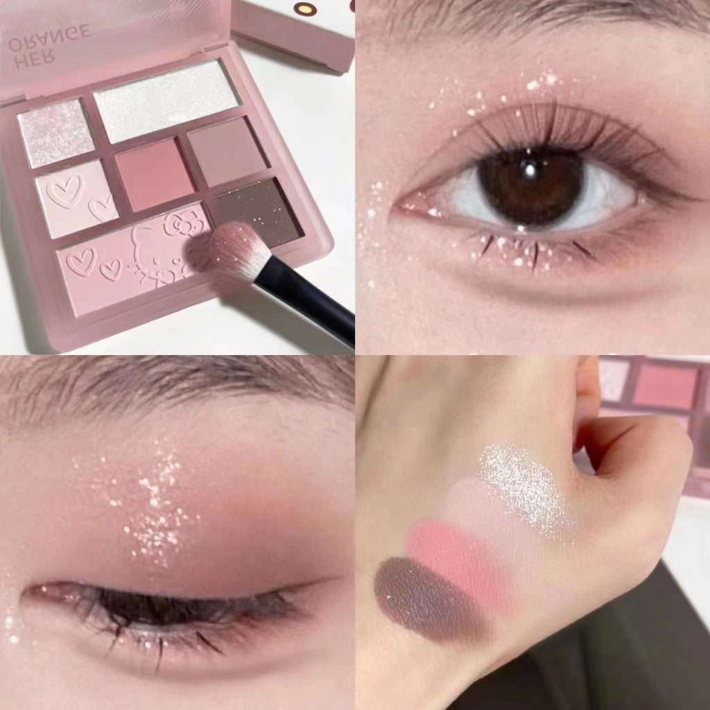 HERORANGE 7 Color Eye Shadow Plate Matte Sparkling Pearl Water Proof Colorful Nature Highlight Eye Shadow